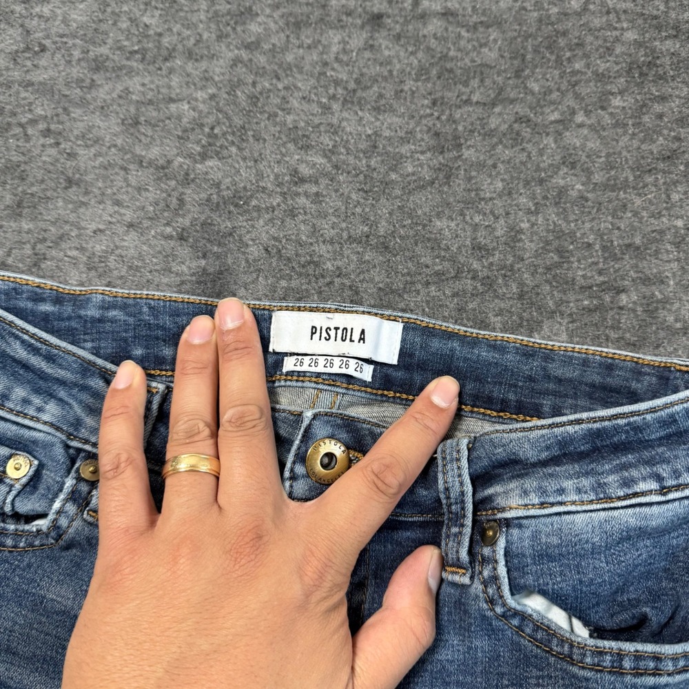 Pistola Women Skinny Jeans Size 26 Medium Wash Distressed Raw Hem P6730MTW-NFR - Picture 4 of 11